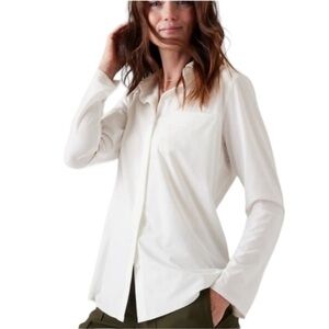 Athleta White Button Down Shirt for Women
